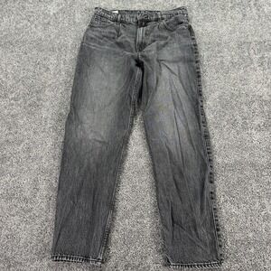 Gap Barrel Jeans Womens 10 Tall Gray High Rise Tapered Leg Charcoal Wash Denim
